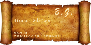 Bierer Gábor névjegykártya